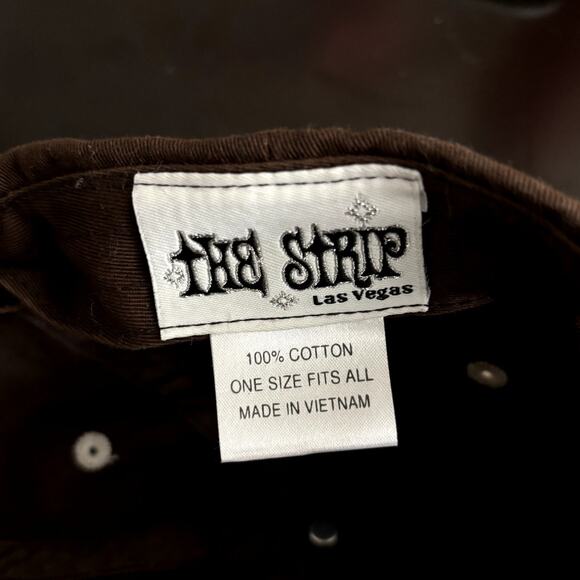 The Strip Las Vegas Womens Hat Brown Cream Trashy Y2k Baseball Cap Dad Hat - Picture 6 of 8